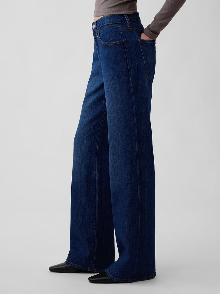 Image number 3 showing, Mid Rise Relaxed Flare Jeans