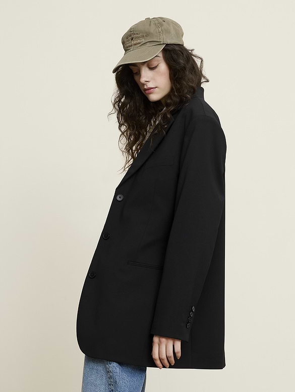Oversized Twill Blazer