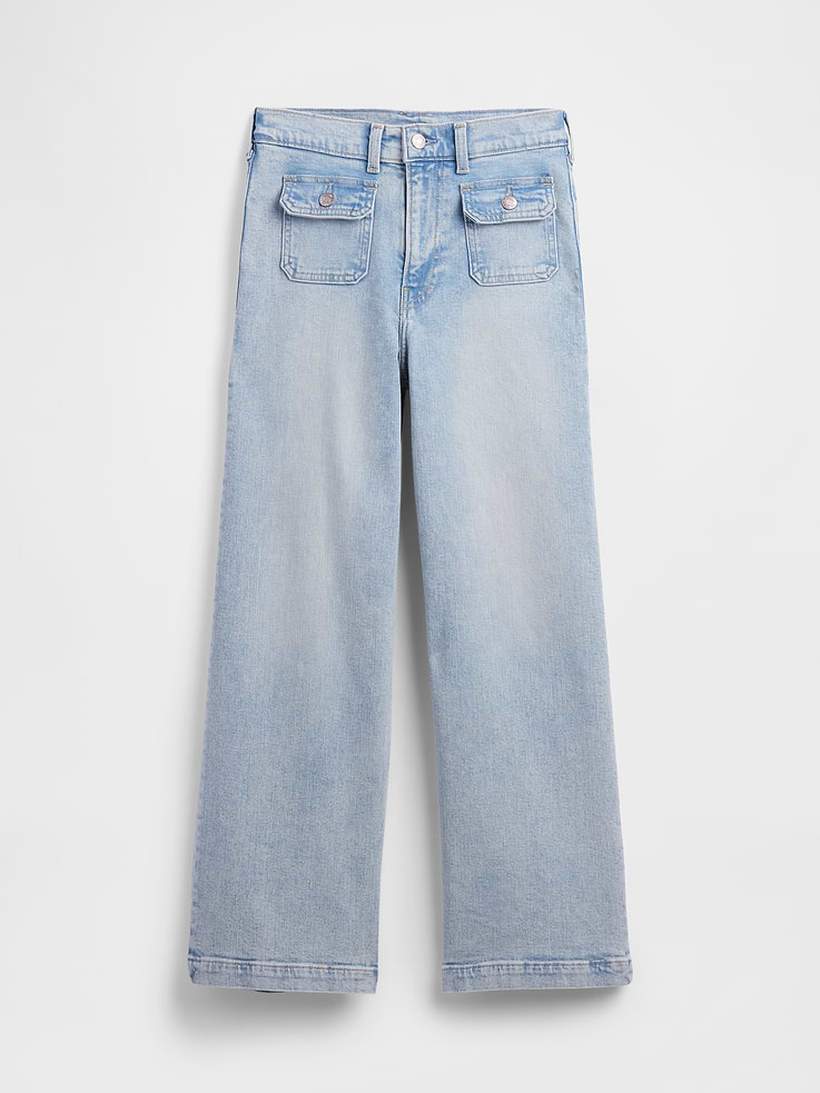 Image number 6 showing, High Rise Stride Wide-Leg Ankle Jeans