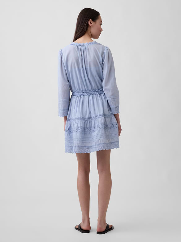 Lace-Trim Mini Dress