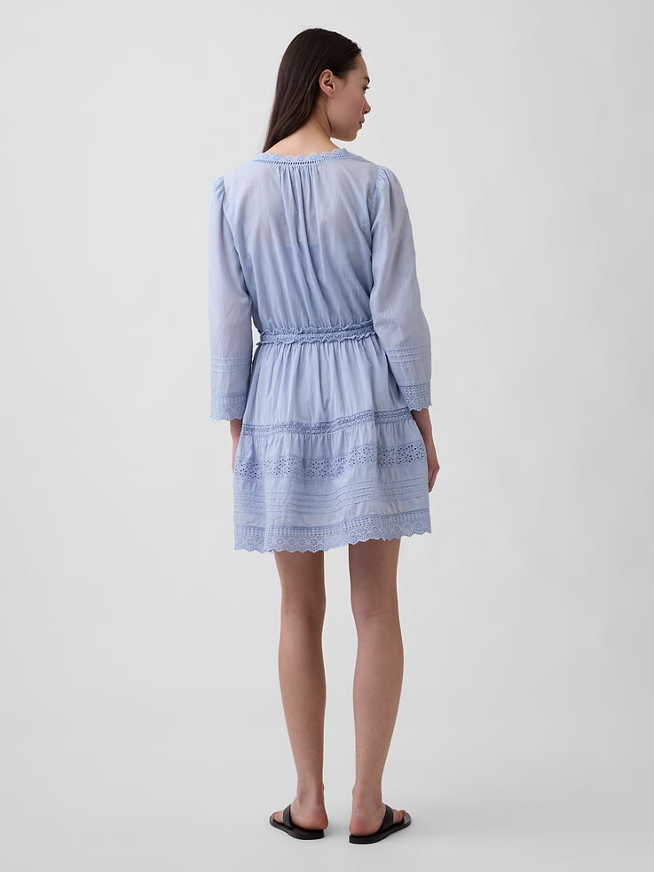 Image number 2 showing, Lace-Trim Mini Dress