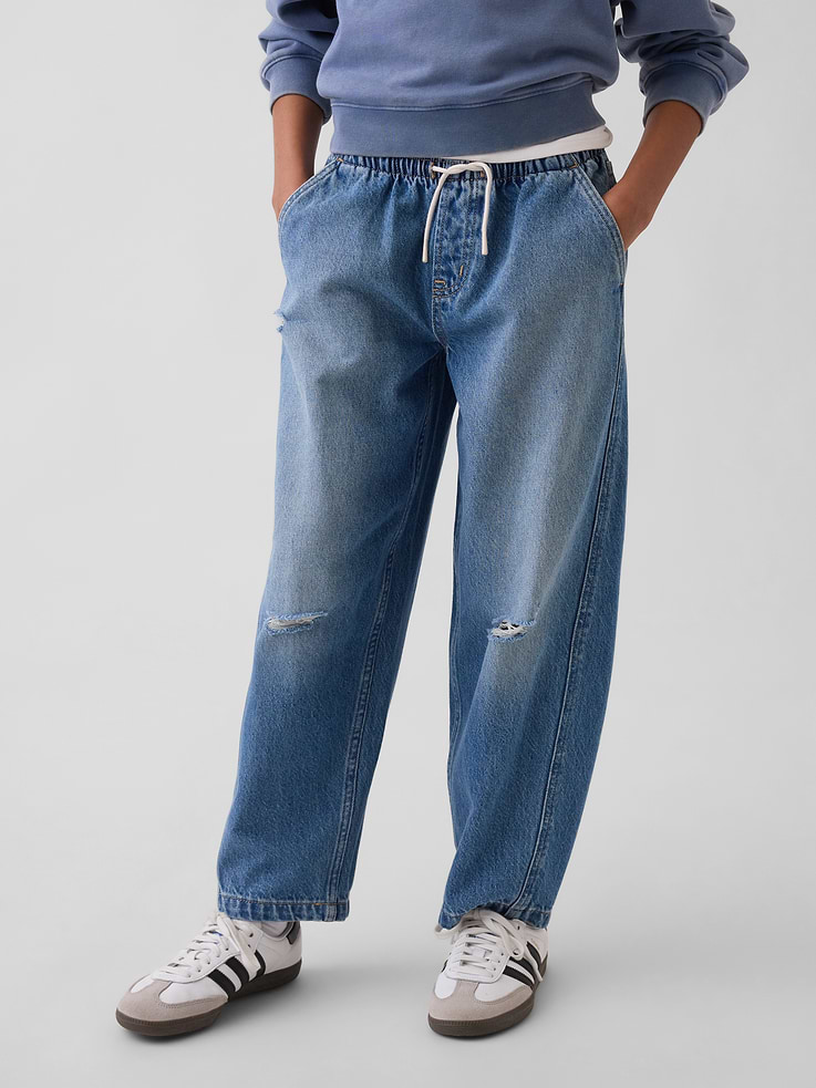 Image number 3 showing, Kids High Rise Easy Barrel Jeans