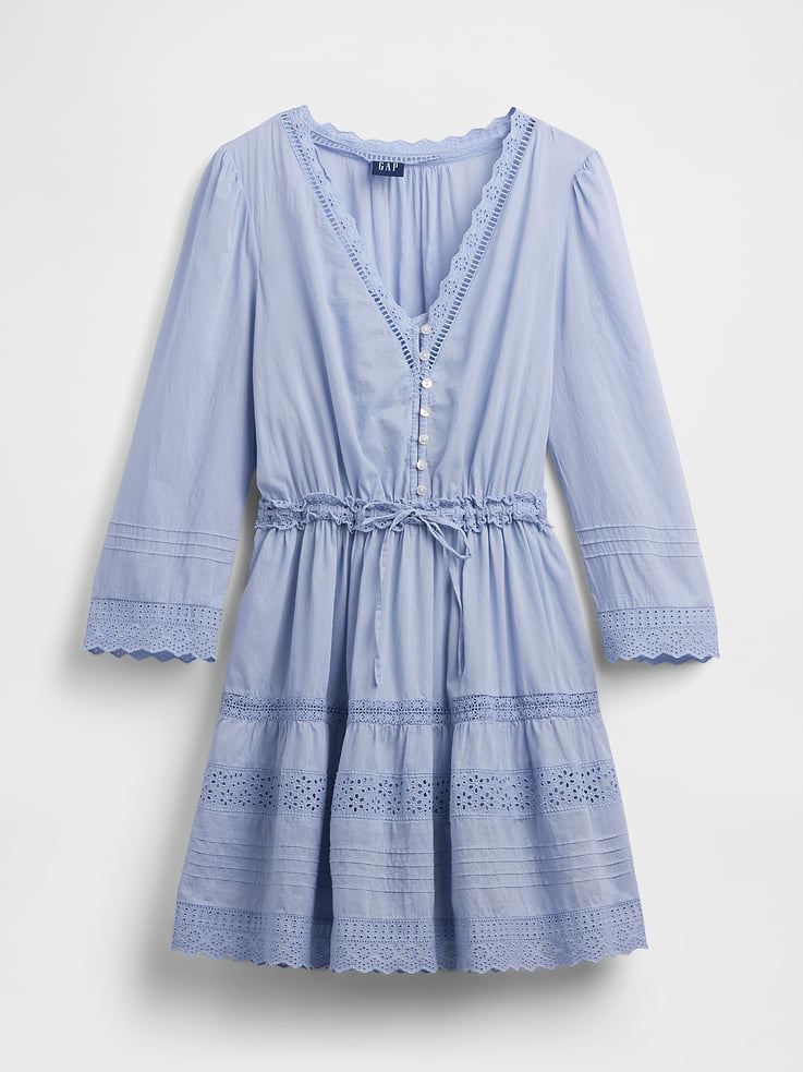 Image number 5 showing, Lace-Trim Mini Dress
