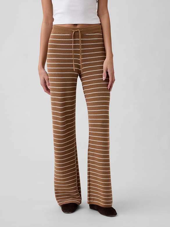 Relaxed Shaker-Stitch Sweater Pants