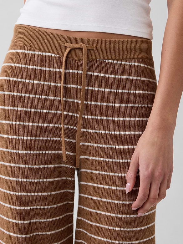Relaxed Shaker-Stitch Sweater Pants