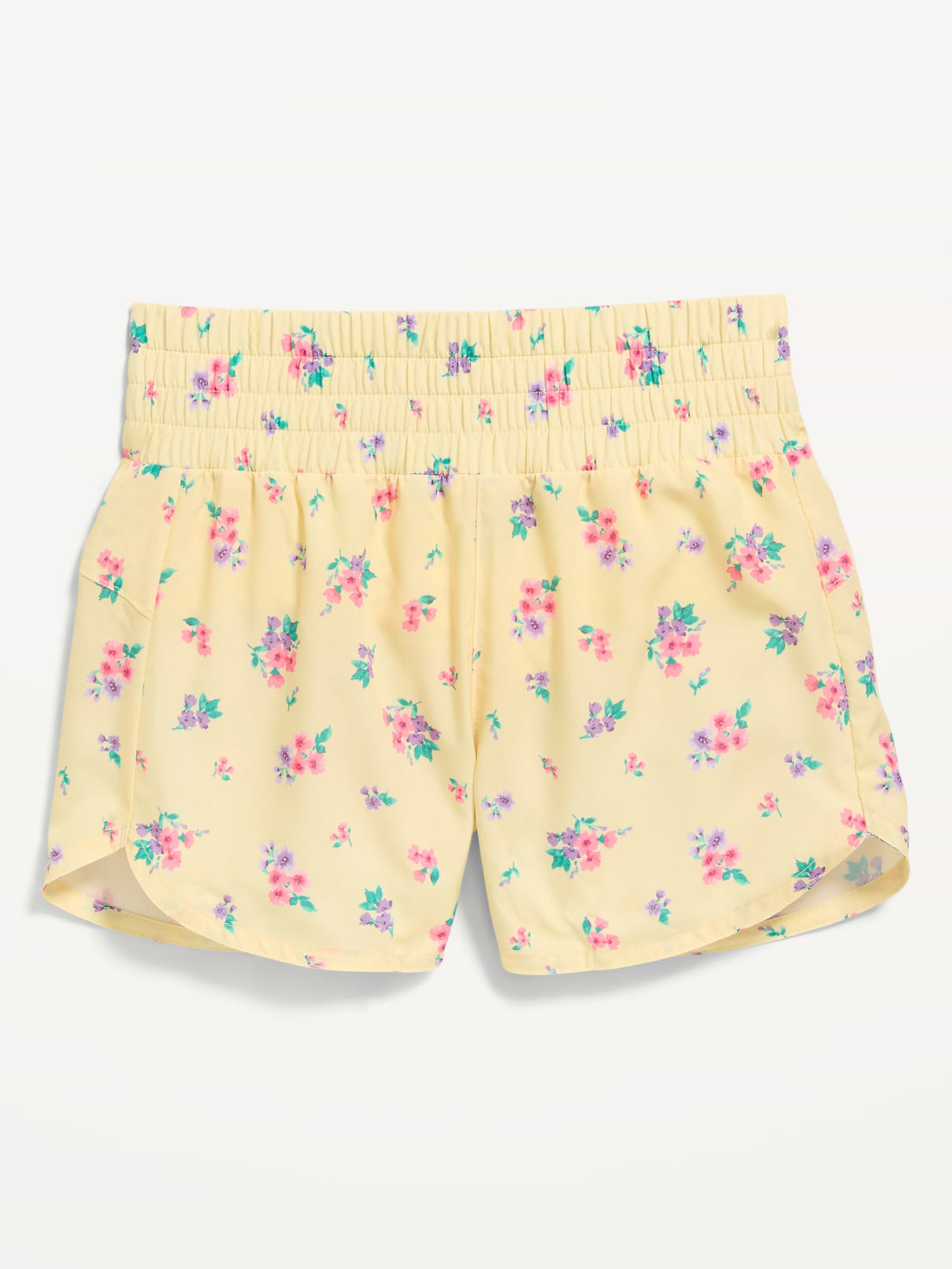 L'image numéro 4 présente Short de course à ourlet arrondi fendu à taille haute pour fille