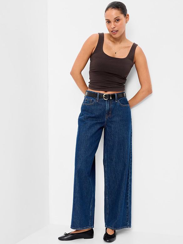 Hug Double-Layer Scoop-Neck Tank Top