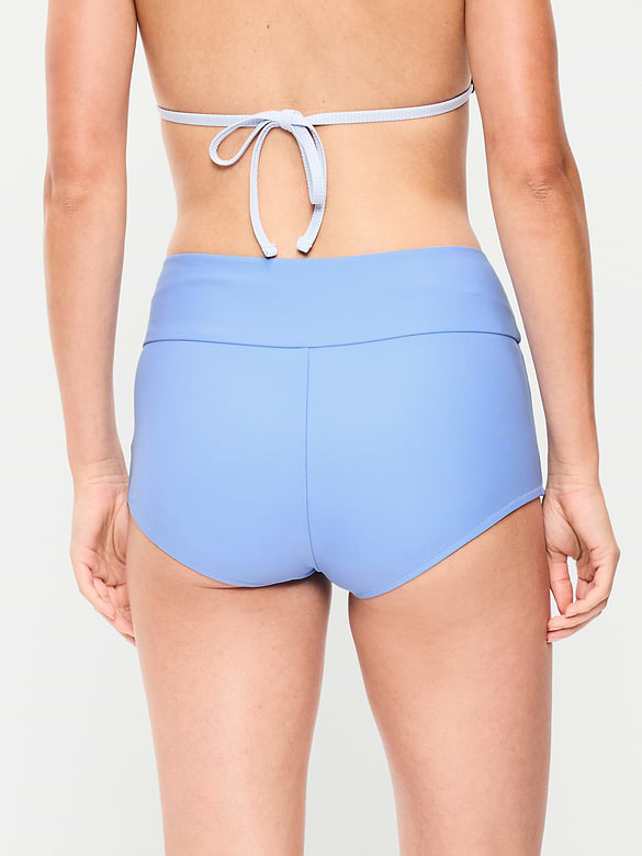 High-Waisted Retro Swim Bottoms