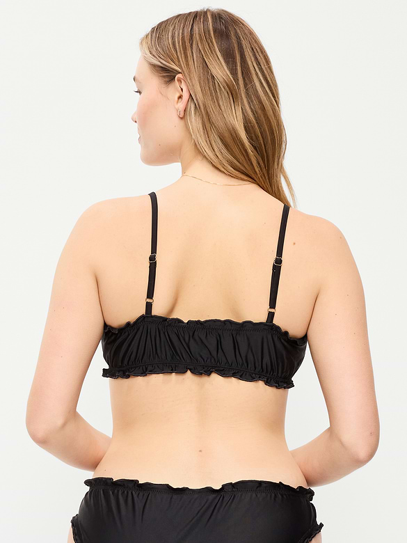 Scoop-Neck Ruffle Swim Top