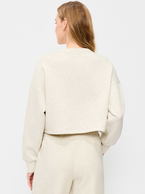 Bounce Fleece Crew-Neck Cropped Sweatshirt