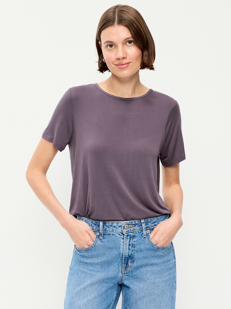 Image number 1 showing, Luxe Crew-Neck T-Shirt