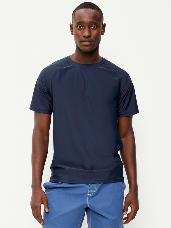 Raglan-Sleeve Rashguard Swim Top