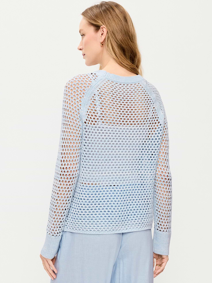 L'image numéro 2 présente Chandail à manches raglan en tricot de coton littoral ajouré