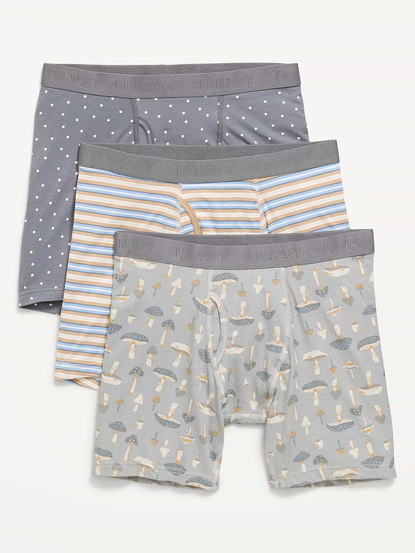 Printed Boxer-Brief Underwear 3-Pack -- 6.25-inch inseam