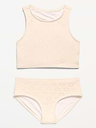 Image number 1 showing, Eyelet Tankini Swim Set for Girls
