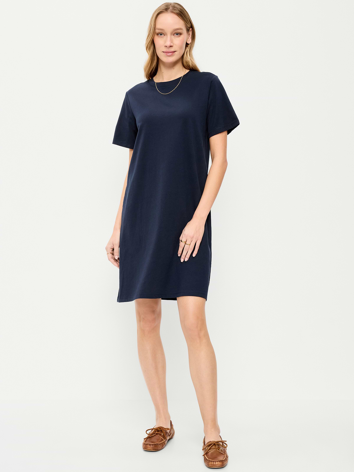 Vintage Crew-Neck Mini T-Shirt Dress