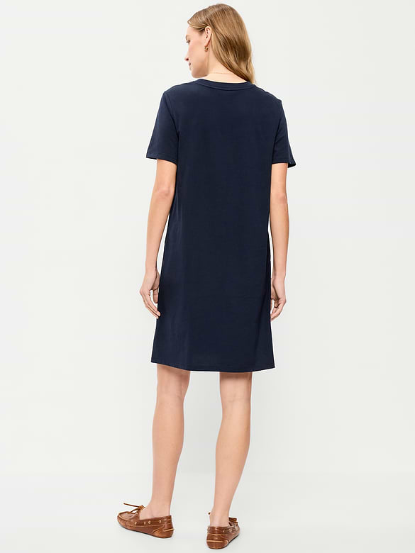 Vintage Crew-Neck Mini T-Shirt Dress