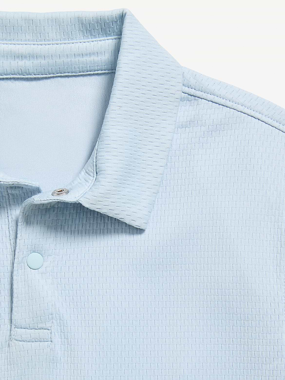Short-Sleeve Textured Mesh Polo Shirt for Boys