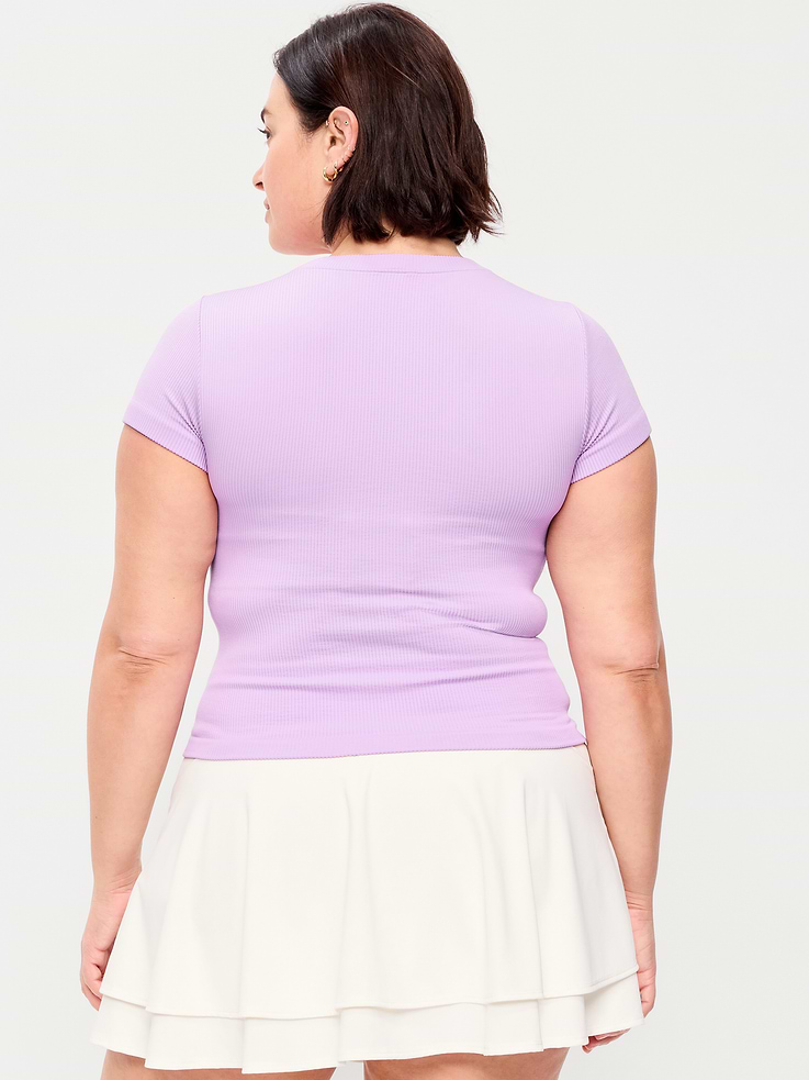 Image number 8 showing, Exhale Seamless Fitted Rib T-Shirt