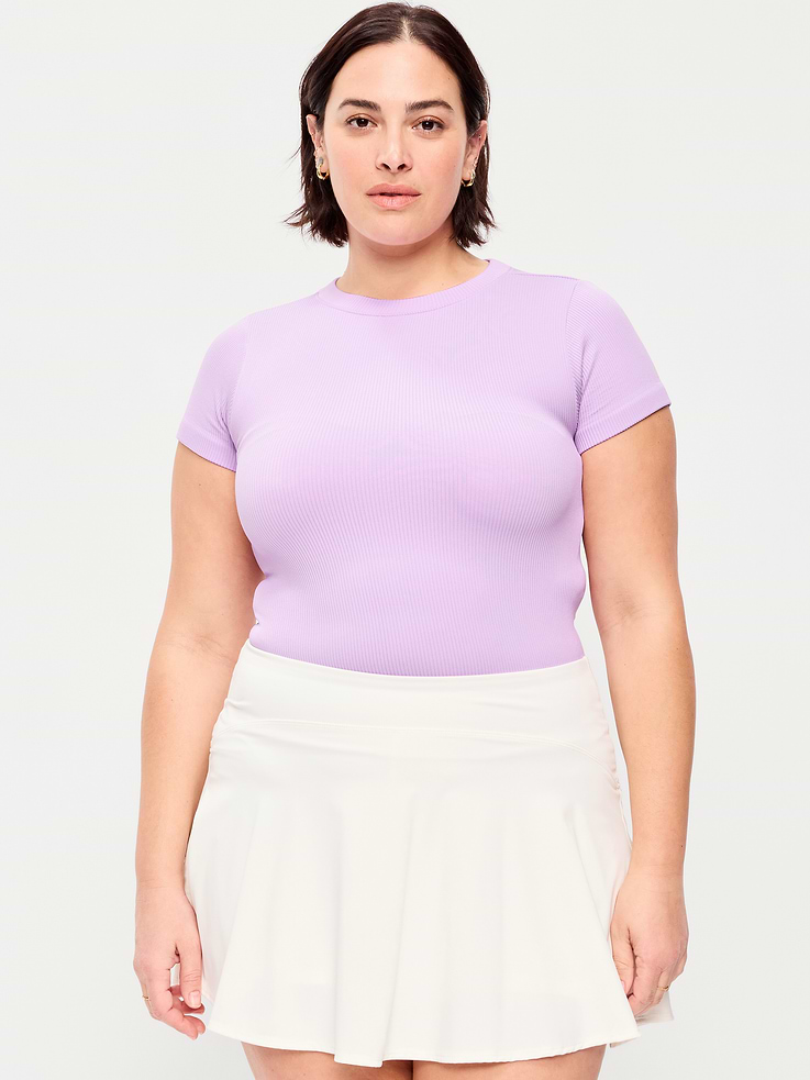 Image number 7 showing, Exhale Seamless Fitted Rib T-Shirt