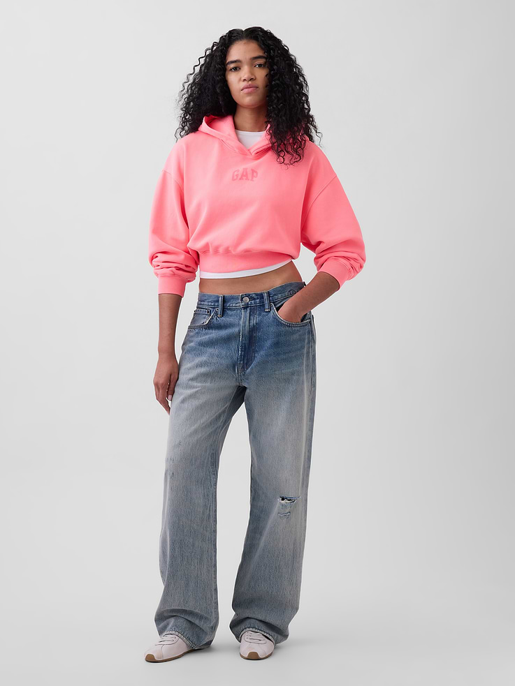 Image number 2 showing, VintageSoft Oversized Crop Logo Hoodie