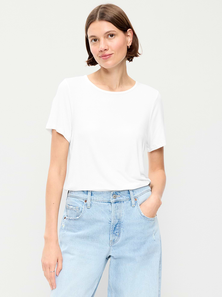 Image number 1 showing, Luxe Crew-Neck T-Shirt