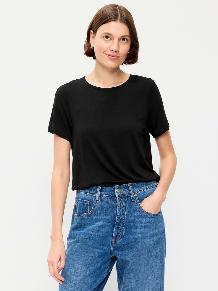 Image number 1 showing, Luxe Crew-Neck T-Shirt