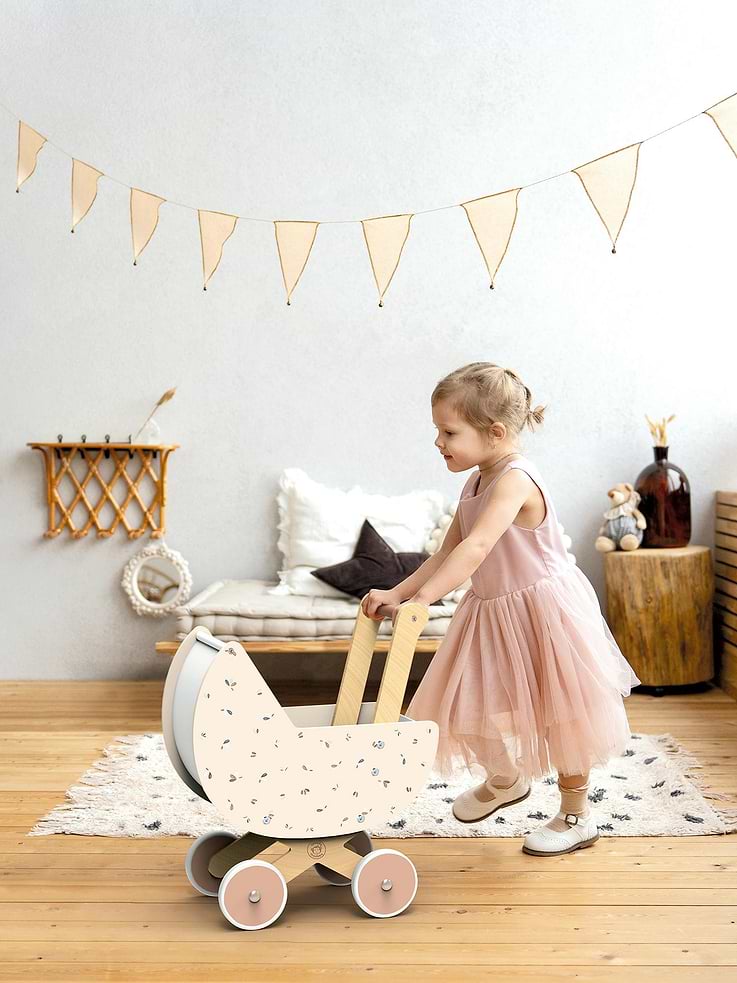Image 3 of 5, Doll Pram Toddler Toy