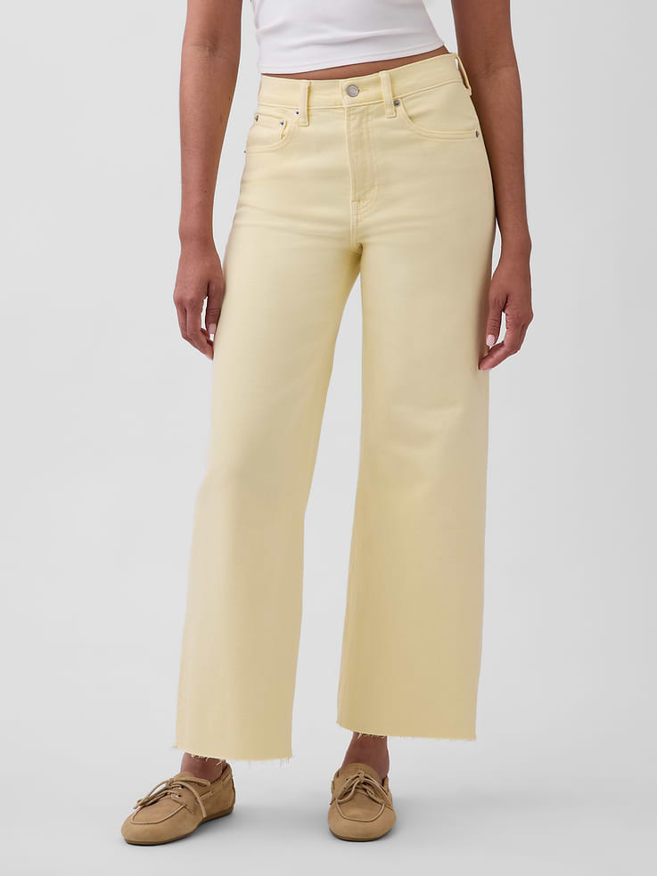 Image number 2 showing, High Rise Stride Wide-Leg Ankle Jeans