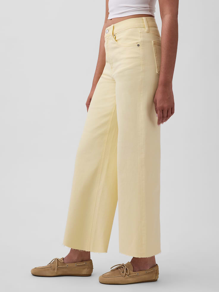 Image number 3 showing, High Rise Stride Wide-Leg Ankle Jeans