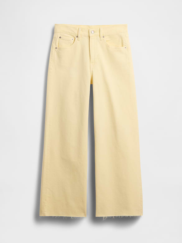 High Rise Stride Wide-Leg Ankle Jeans
