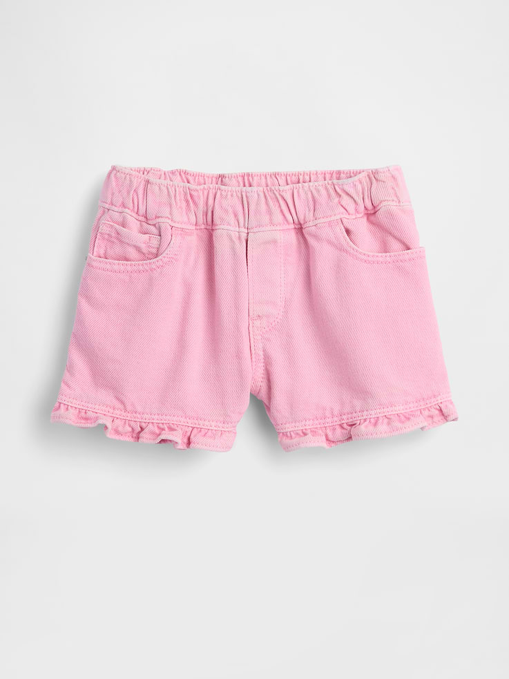 Image number 1 showing, Baby & Toddler Denim Stride Pull-On Ruffle Shorts