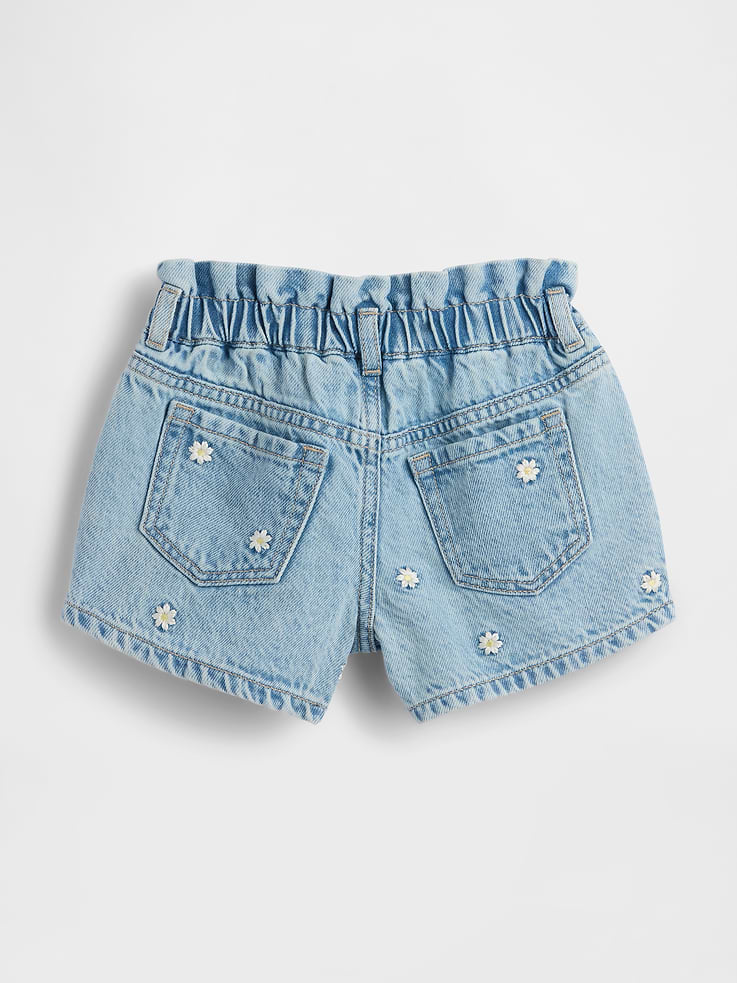 Image number 2 showing, Baby & Toddler Embroidered Denim Stride Shorts
