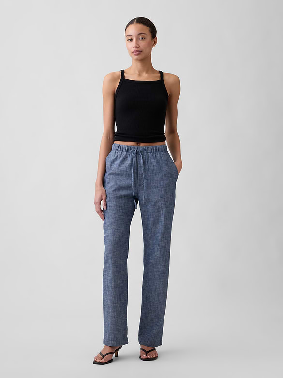 Mid Rise Easy Twill Pants