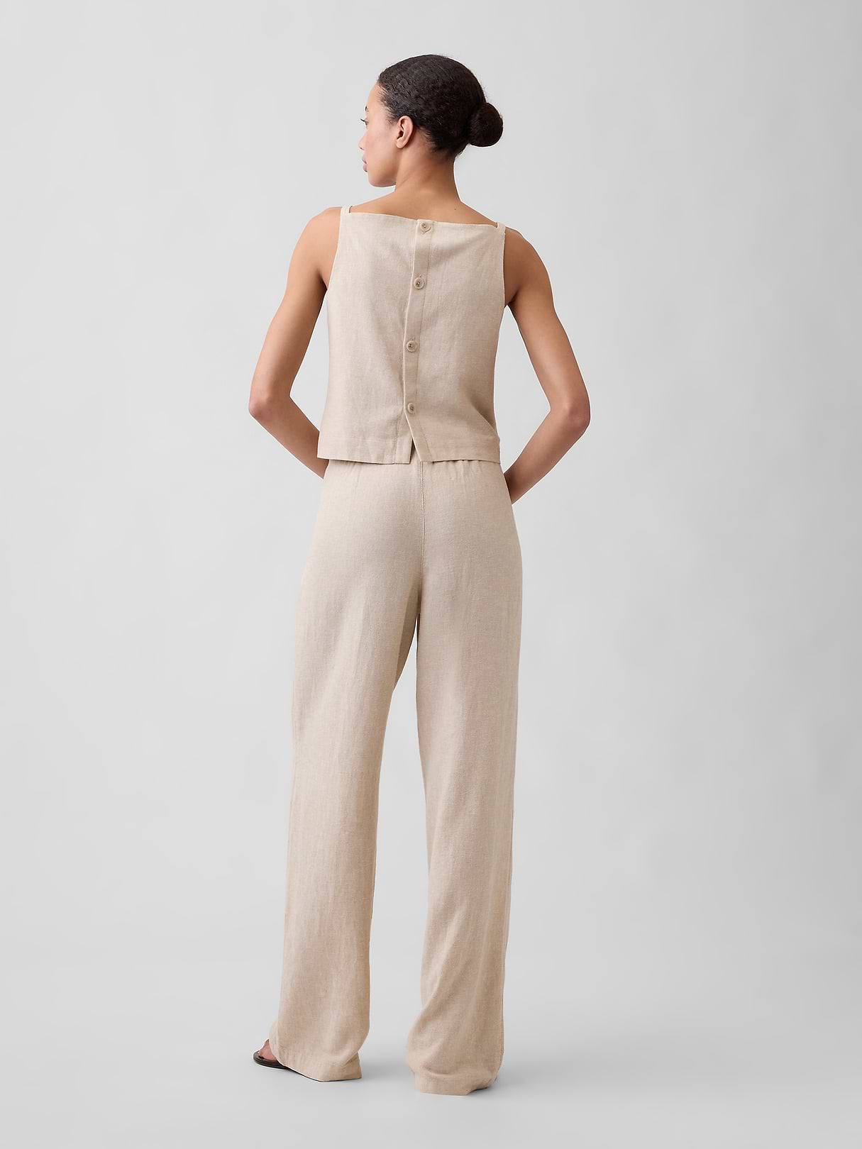 Relaxed Linen-Blend Wide-Leg Pants | Gap Factory