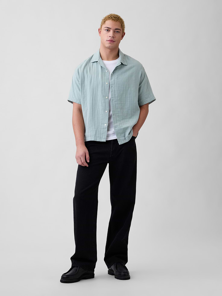 Image number 3 showing, Gauze Vacay Shirt in Boxy Fit
