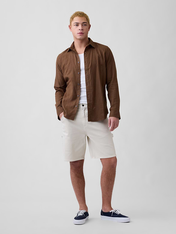 Linen-Blend Shirt in Standard Fit