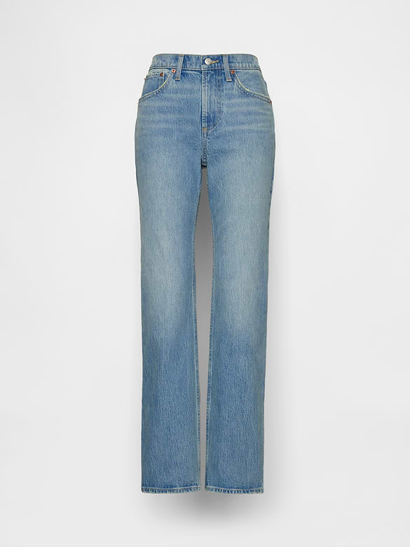 Mid Rise Relaxed Straight Jeans