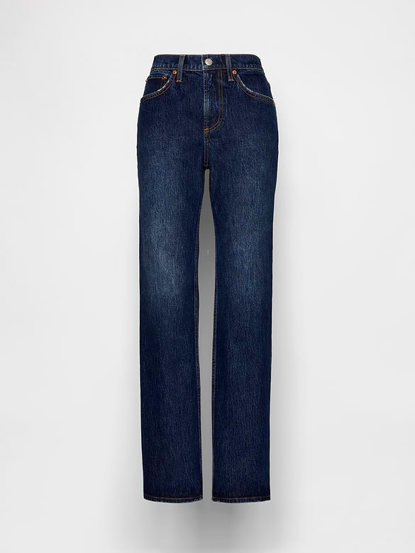 Mid Rise Relaxed Straight Jeans