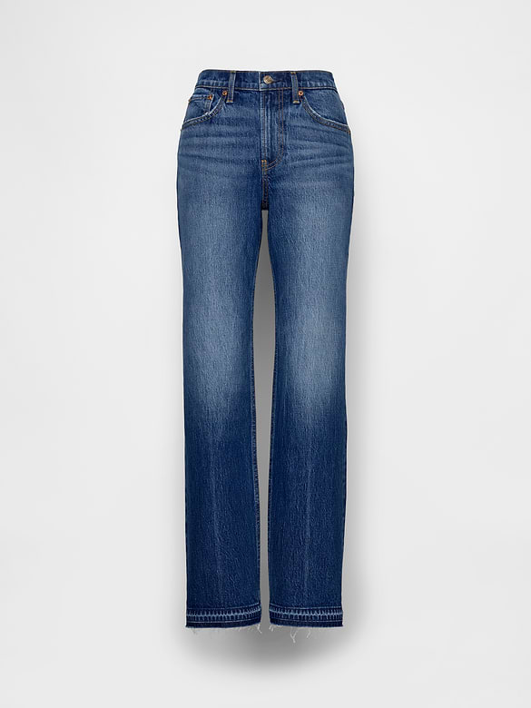 Mid Rise Relaxed Straight Jeans