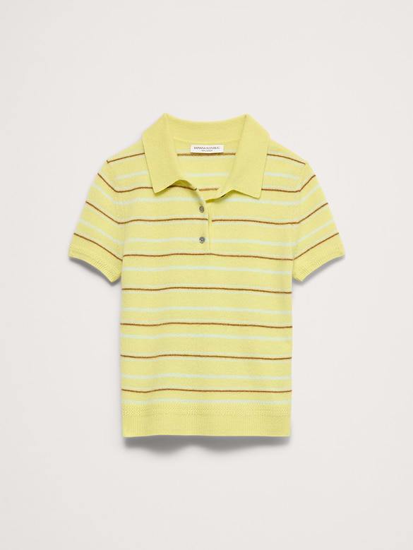 Lightweight Cashmere Short-Sleeve Sweater Polo