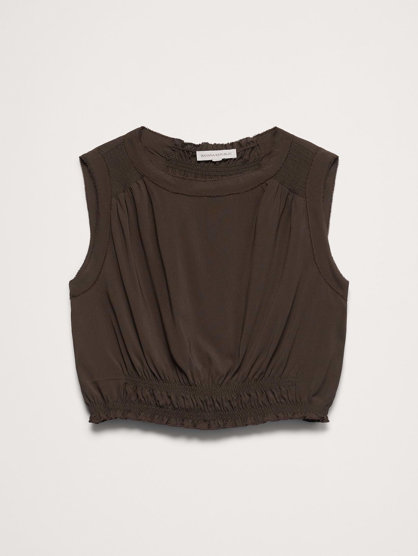 Image number 8 showing, Smocked Georgette Cropped Tank