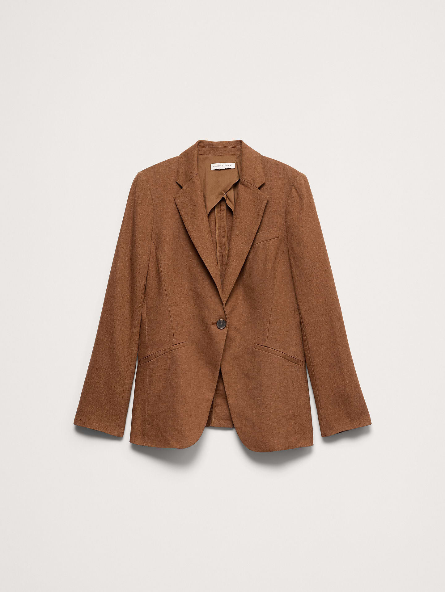 L'image numéro 4 présente Blazer ajusté en lin
