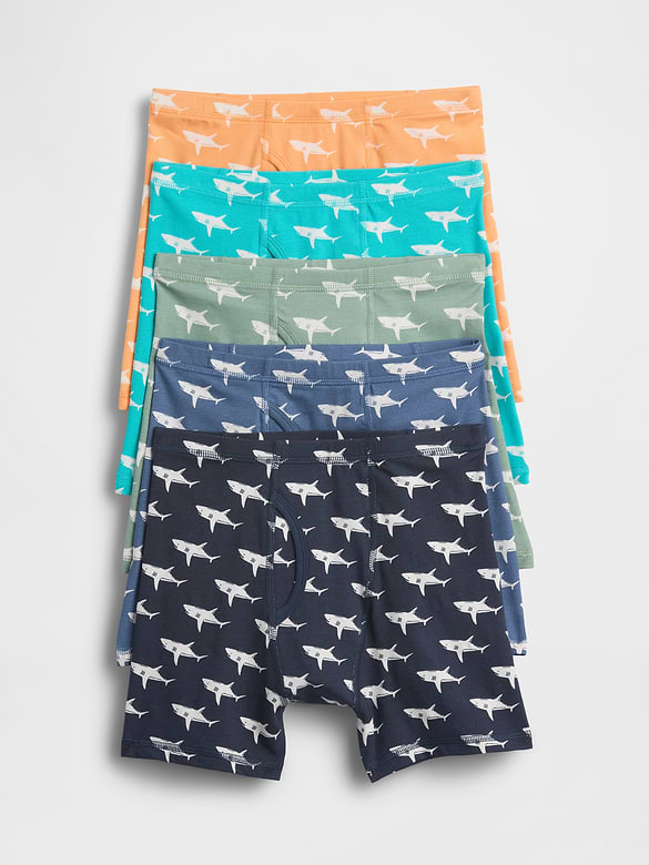 Kids Organic Stretch Cotton Boxer Briefs (5-Pack)