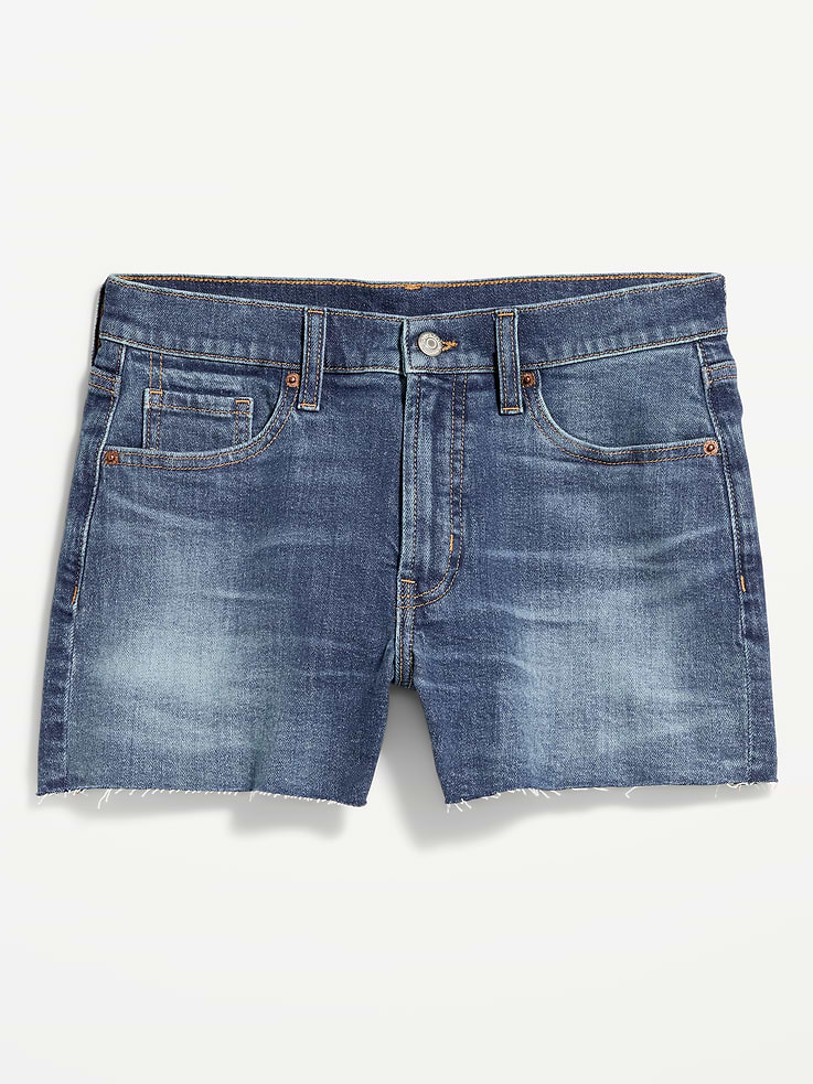 Image number 3 showing, Curvy High-Waisted OG Jean Cut-Off Shorts -- 4-inch inseam