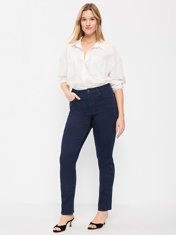 High-Waisted Slim Jeans