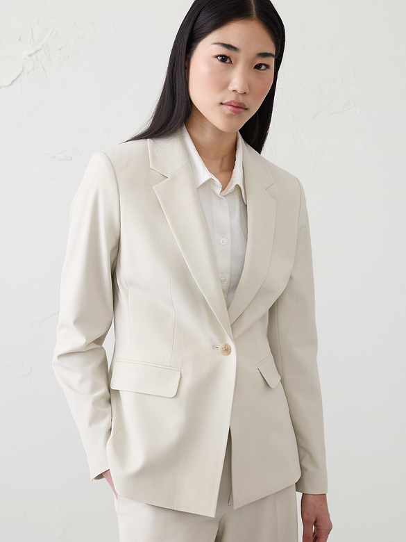 Sculpted Stretch Long Blazer