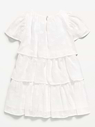 Image number 3 showing, Short-Sleeve Textured Tiered Swing Dress for Toddler Girls
