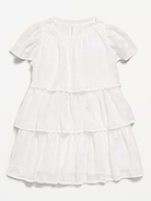 Image number 2 showing, Short-Sleeve Textured Tiered Swing Dress for Toddler Girls