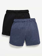 Image 2 of 2, Above Knee Fleece Jogger Shorts 2-Pack for Boys